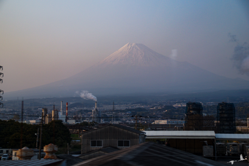 Mt. Fuji from shinkansen window, Japan