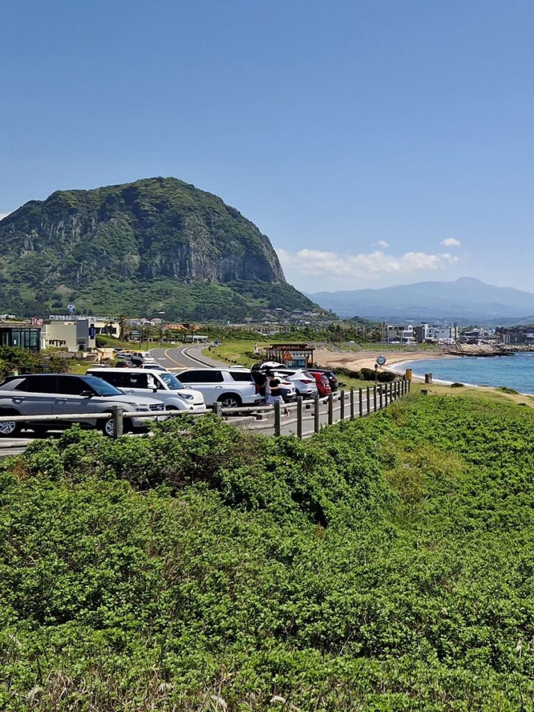 beachfront parking near Sagye beach on Jeju island