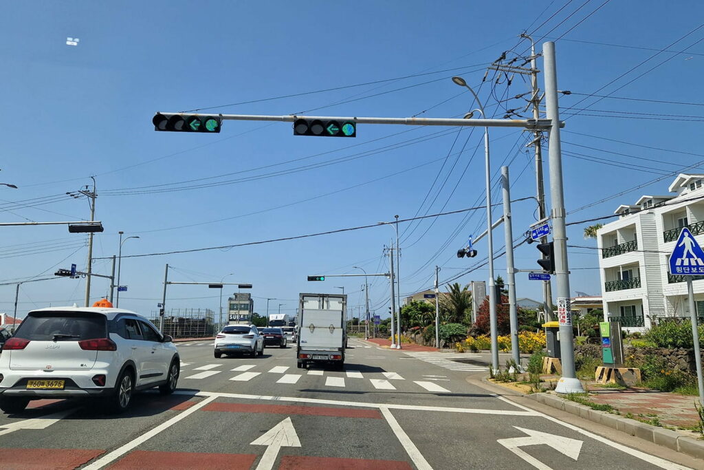 street with three lanes on Jeju island