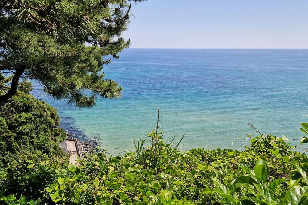 Clear Ocean water at a beach in Jeju.