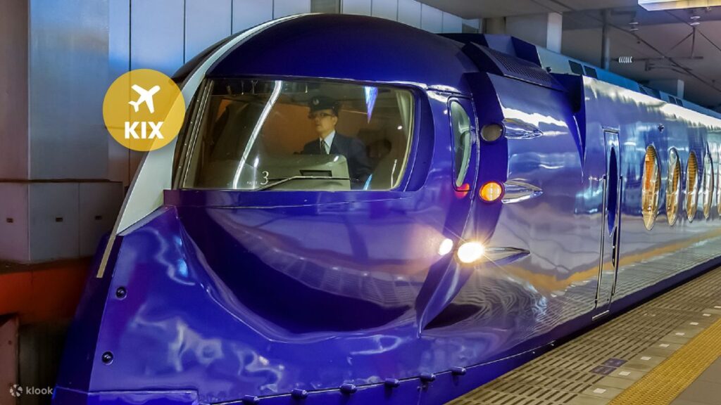 KIX Blue futuristic looking Rapid Train.