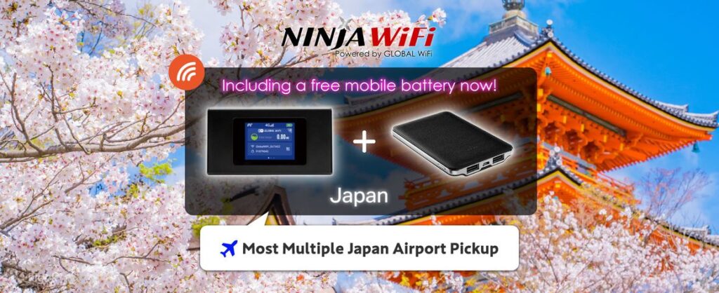 An ad for Ninja Wifi Pocket Wifi via the website klook.