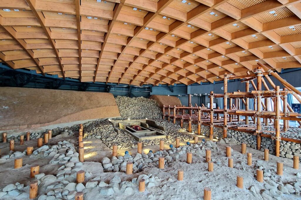 The inside of one of Gyeongjus Grass Hill tombs.