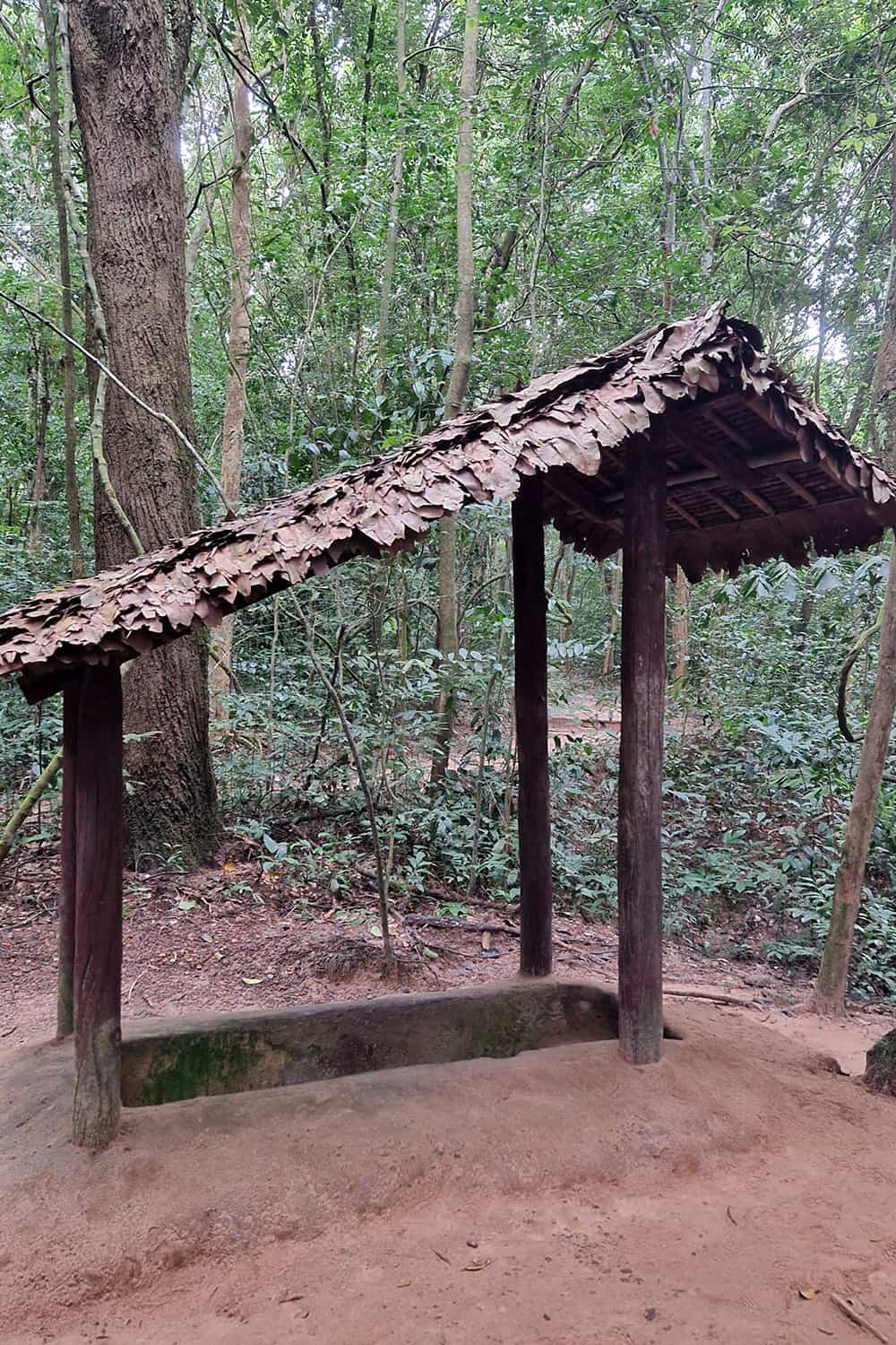 Entrance to a big chamber of the cu-chi tunnels.