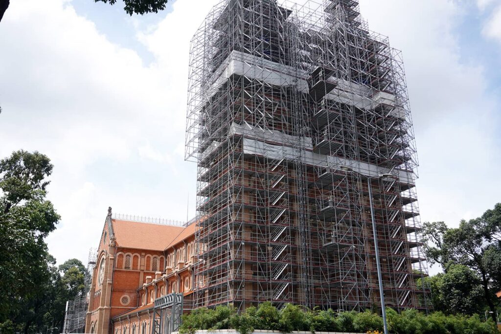 The notre dame of ho-chi-minh city under construction.