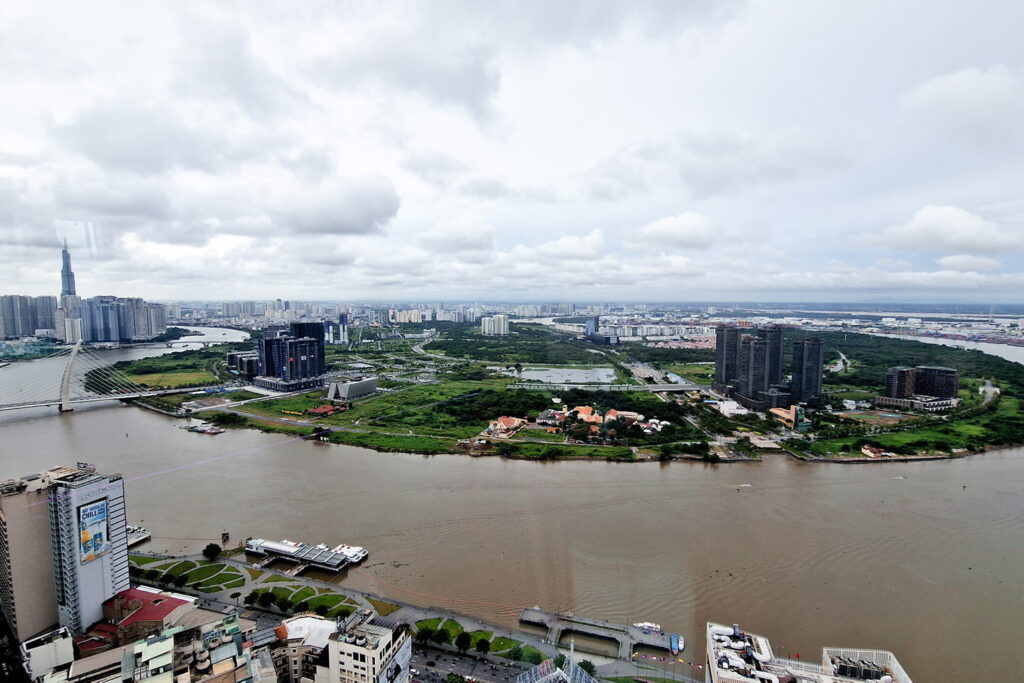 The huge Saigon river giving the City it´s second name view from the skydeck.