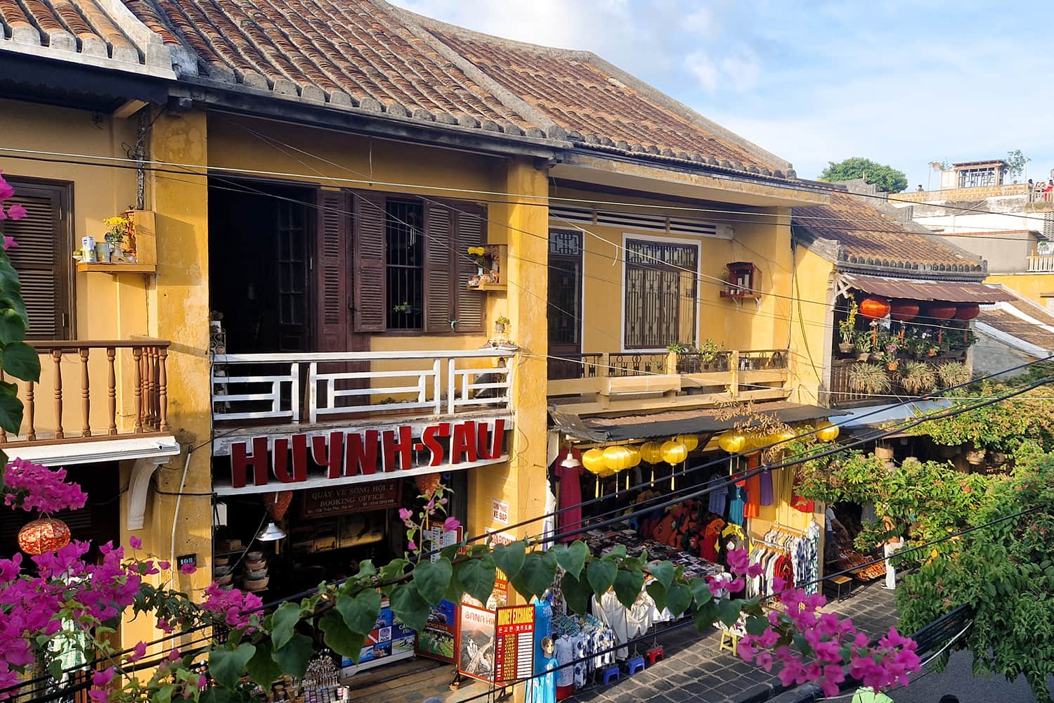 Yellow traditional vietnamese building in Hoi An.